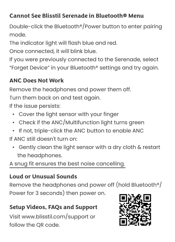 The Serenade won’t show up in my Bluetooth menu